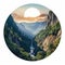 Mesmerizing Sunrise Frame: High Detailed Round Image Of Rural China