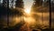 Mesmerizing Sunrise In Norwegian Forest: A Fantastical Street Of Spiritual Symbolism