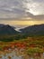 Mesmerizing sunrise over the mountains in spring