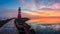 Mesmerizing Sunset Lighthouse: A Captivating Optical Illusion