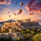 Mesmerizing sunset over the Acropolis in Athens, Greece