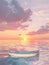 A mesmerizing sunset over the shimmering ocean provides a serene and visually striking backdrop for an elegant