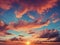Mesmerizing sunset sky background Clouds Sun Blue sky Ai image