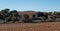 Mesmerizing view of a field after harvest with blue sky