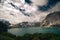 Mesmerizing view of Lunersee lake in between mountains in Austria