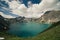 Mesmerizing view of Lunersee lake in between mountains in Austria