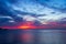 Mesmerizing view of multicolored sunset over the sea