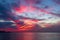 Mesmerizing view of multicolored sunset over the sea