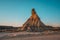 Mesmerizing view of the rock formation during sunset in the desert of Las Bardenas Reales, Spain