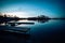 Mesmerizing view of the slowly approaching sunset over a lake