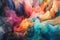 Mesmerizing watercolor paint smears blending together in a dreamy gradient