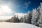 Mesmerizing winter landscape with a snowy slope