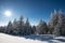 Mesmerizing winter landscape with a snowy slope