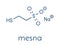 Mesna cancer chemotherapy adjuvant and mucolytic drug molecule. Skeletal formula.