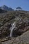 Meson Alto Glacier, located in beautiful high mountains in Cajon del Maipo, Santiago de Chile in the Andes mountain range, Chilean