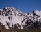 Meson Alto Glacier, located in beautiful high mountains in Cajon del Maipo, Santiago de Chile in the Andes mountain range, Chilean