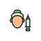 Mesotherapy woman face icon. Simple color with outline vector elements of alternative medicine icons for ui and ux, website or