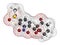 Mesotrione herbicide molecule. 3D rendering. Atoms are represented as spheres with conventional color coding: hydrogen white,.