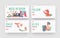 Mess in Room Landing Page Template Set. Naughty Children Fighting. Little Girls and Boys Playing, Kids Fooling and Fight