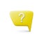 Message 3d talk speech balloon. Thinking bubble with question mark. Comment or chat text icon. Vector dialog cloud