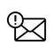 Message, alert, mail, user icon. Black vector graphics