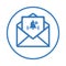 Message, alert, mail, user icon. Blue vector design