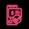 message approved payment neon glow icon illustration