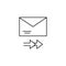 Message, arrow, email icon. Simple line, outline vector of information transfer icons for ui and ux, website or mobile application