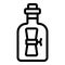 Message bottle icon outline vector. Dark mail lost