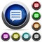 Message box with rows round glossy buttons