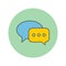 Message bubbles thin line icon, chat filled outline vector logo