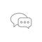 Message bubbles thin line icon, chat outline vector logo illustration, talk linear pictogram isolated on white