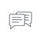 Message, chat, speech bubble, talk, dialog thin line icon. Linear vector symbol