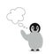 A message , chit chat or speech bubble with cute penguin