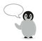 A message , chit chat or speech bubble with cute penguin