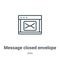 Message closed envelope outline vector icon. Thin line black message closed envelope icon, flat vector simple element illustration