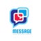 Message - concept business logo template vector illustration. Talking chat abstract sign. Dialogue speech bubbles symbol. Discussi