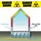 The message danger radon written on a yellow stripe - concept image