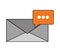 Message envelope and conversation bubble icon