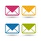 Message Envelope Icons For Apps And Websites - Colorful Vector Icons - Isolated On White