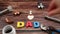 Message I LOVE DAD with different copper water pipe and fittings plumber tools