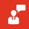 The message icon. Talking and communication, message, speak, speaking people symbol. UI. Web. Logo. Sign. Flat design