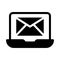 Message laptop vector glyph flat icon