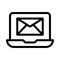 Message laptop vector thin line icon