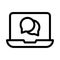 Message laptop vector thin line icon