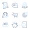 Message, Login and Shopping cart icons set. Targeting, Saving money and Full rotation signs. Vector