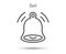 Message notification bell line icon. Notice alert sign. Alarm phone symbol. Vector