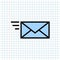 Message Notification Mail Symbol Icon on Paper Note Background, Media Icon for Technology Communication and Business E-Commerce