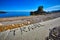 Message in pebbles on beach