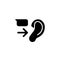 Message receiver black glyph icon